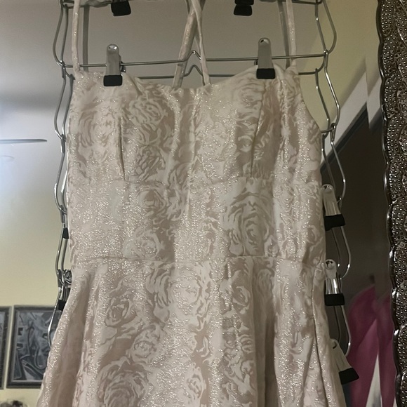 WINDSOR: Ivory, gold design sparkly long dress - Picture 3 of 10